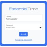 Finestra di login per accesso al software rilevazione presenze personale