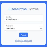 Finestra di login per accesso al software rilevazione presenze personale